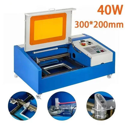 40W CO2 Laser Engraver 30X20Cm Laser Engraving Machine Small Fully Automatic Wood Acrylic Engraving Machine Laser Engraver Tools