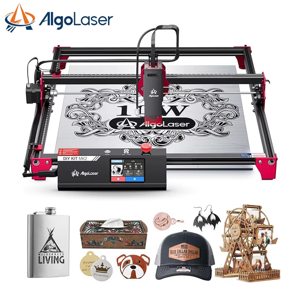 Laser Engraving Machine DIY KIT MK2 10W High Precision Laser Spot Cutting Machine 3.5Inch Touch Screen Laser Engraver