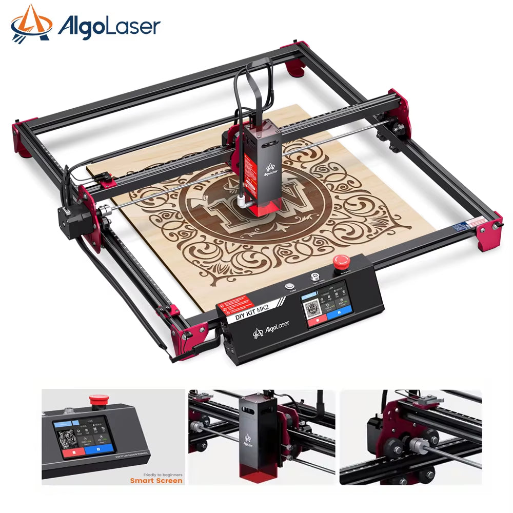 Laser Engraving Machine DIY KIT MK2 10W High Precision Laser Spot Cutting Machine 3.5Inch Touch Screen Laser Engraver