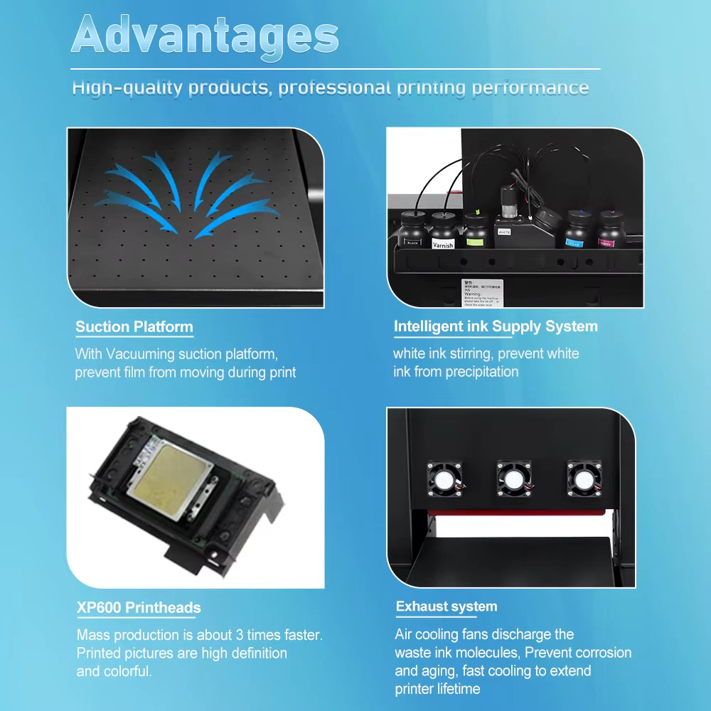 A4 UV Printer Varnish UV DTF Uv Flatbed Printer with XP600 Printhead Machine for Printing Bottle Pen Phone Case